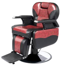 Winado - All Purpose Hydraulic Barber Chair Recline 360 Degree Swivel Height Adjustable Heavy Duty Hairdresser Chair for Salon - Black & Burgundy