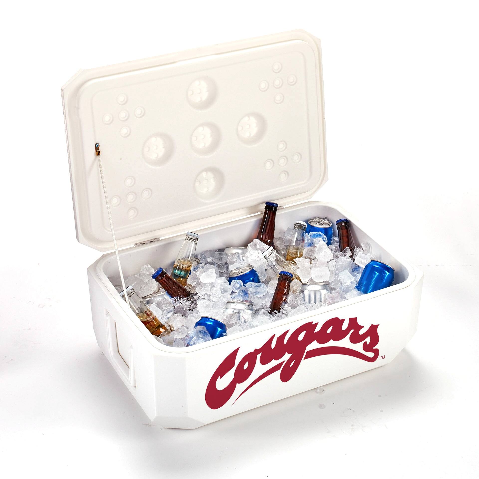 Alt View 1. Indigo Falls - White Washington State Cougars 40-Can Cornhole Cooler - White.