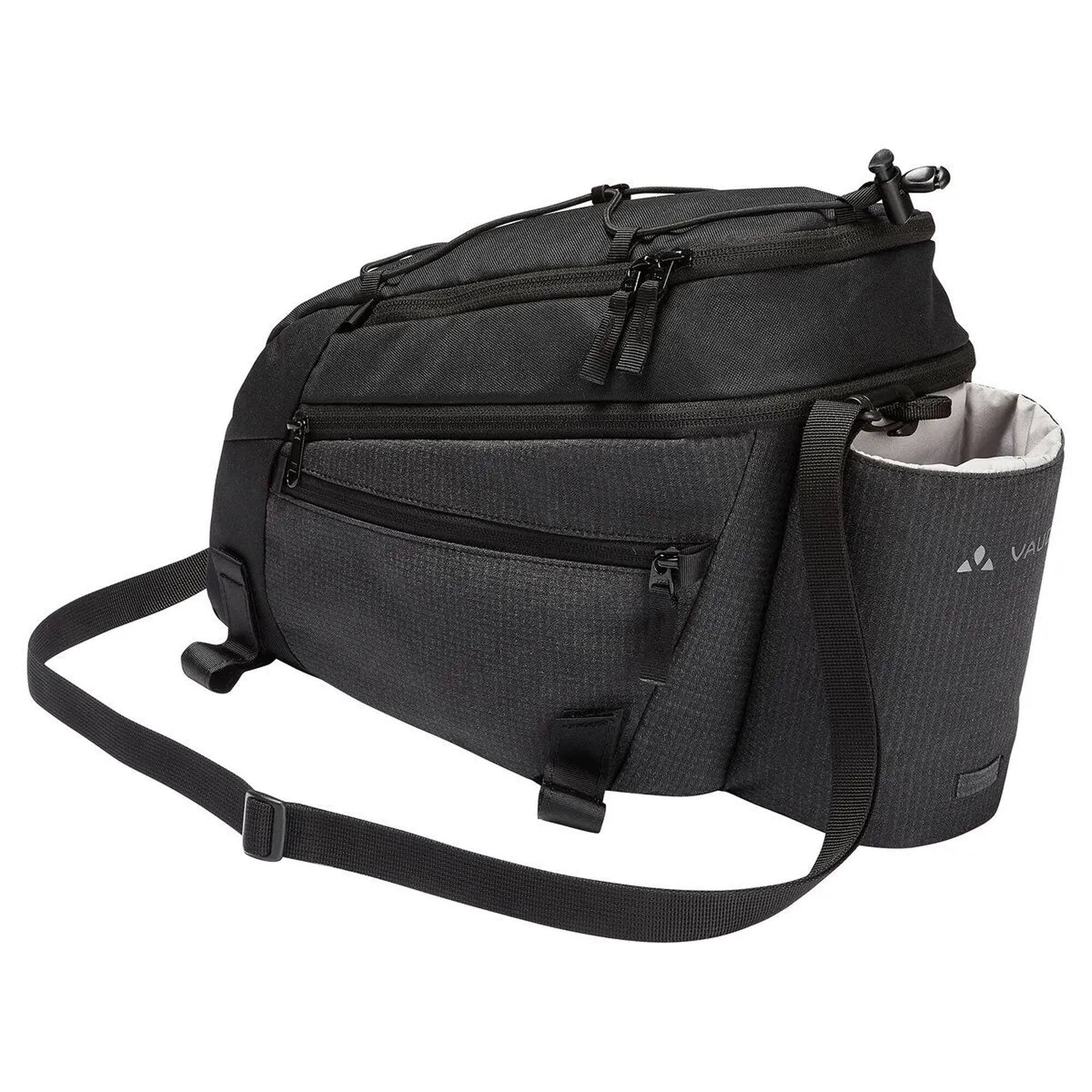 Front. VAUDE - Vaude Silkroad L Luminum Bike Rack Bag with Detachable Shoulder Strap - Black - Black.