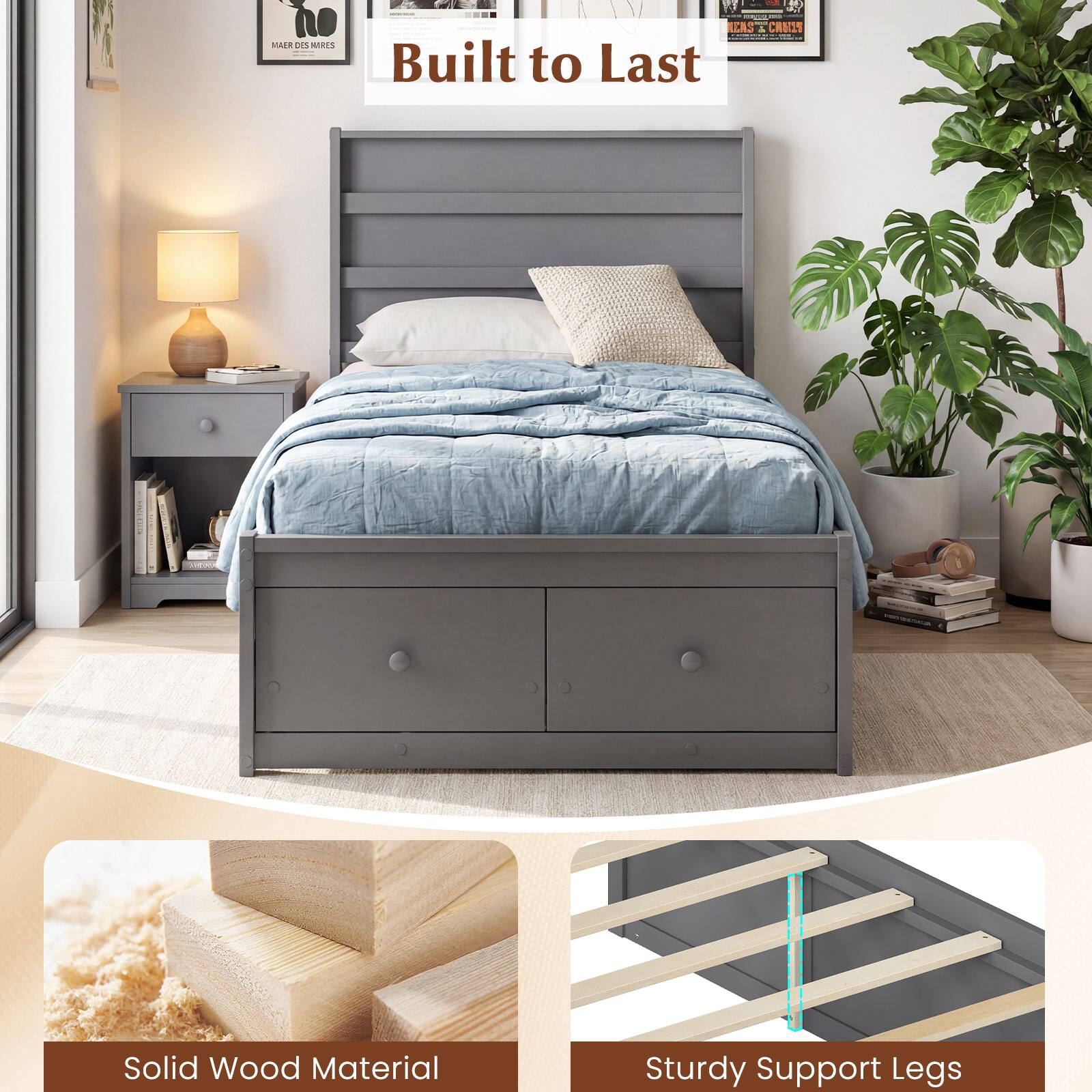 Built to Last

Solid Wood Material

Sturdy Support Legs