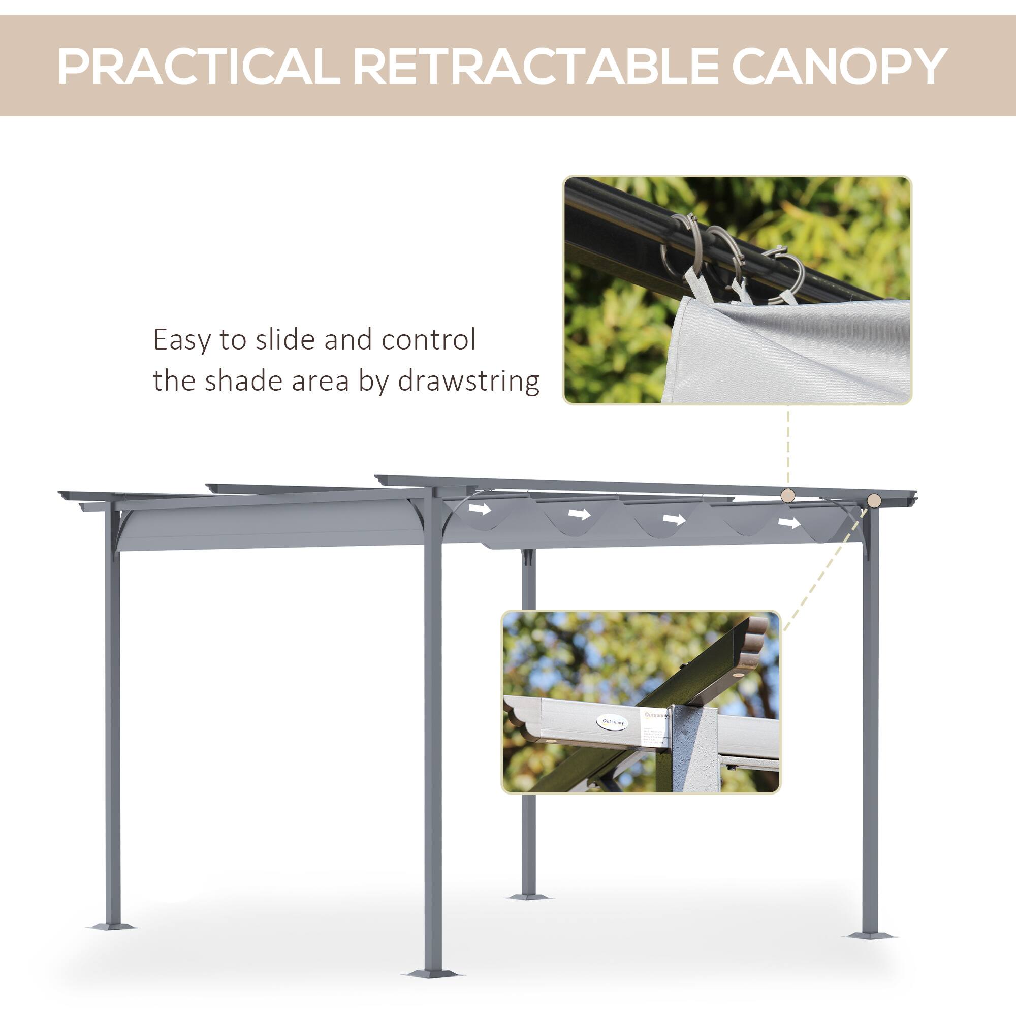 PRACTICAL RETRACTABLE CANOPY
Easy to slide and control the shade area by drawstring