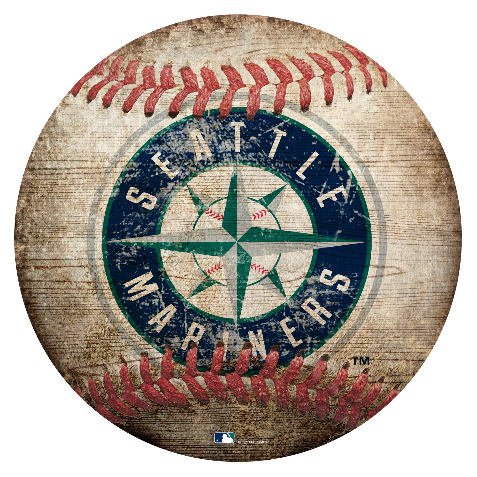 Seattle Mariners 12'' x 12'' Baseball Sign