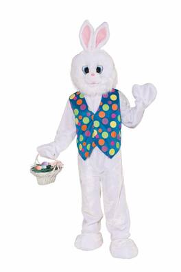 Forum Novelties - Funny Easter Bunny Plush Adult Costume One Size Fits Most - White