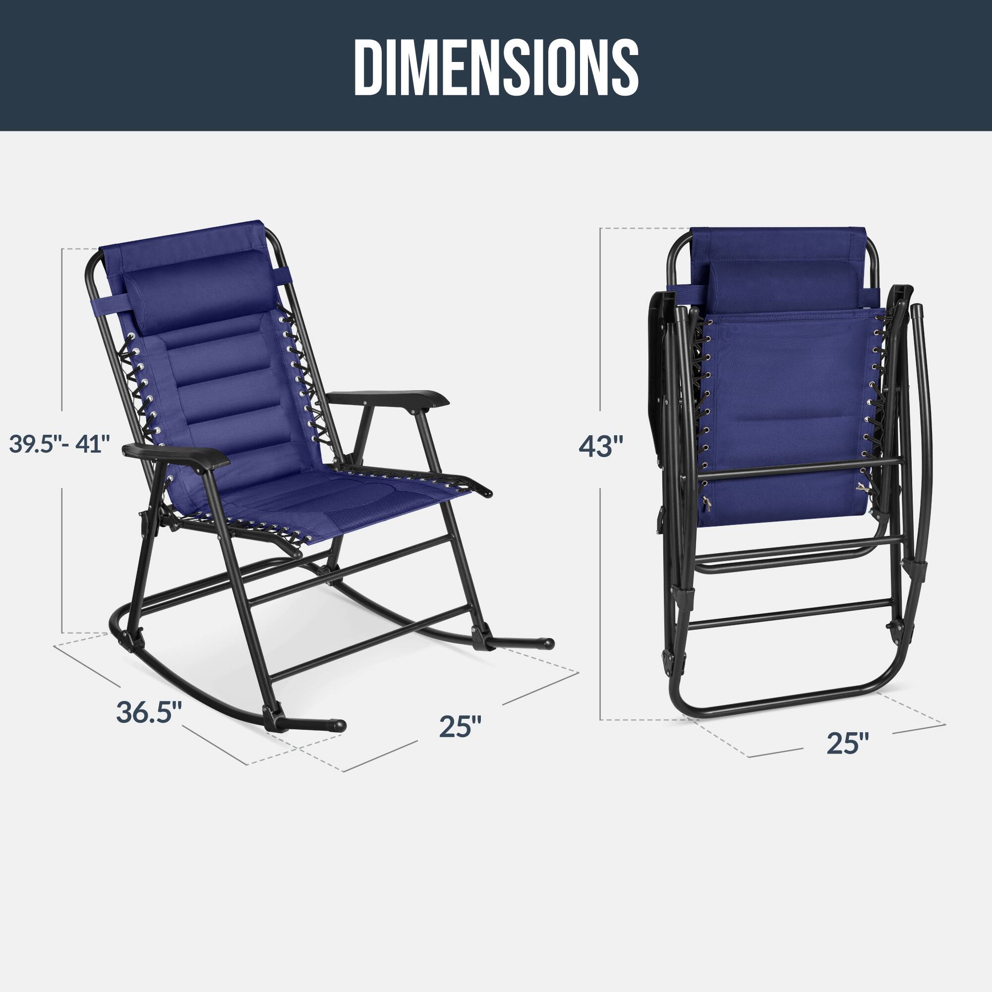 DIMENSIONS
39.5"-41"
43"
36.5"
25"
25"