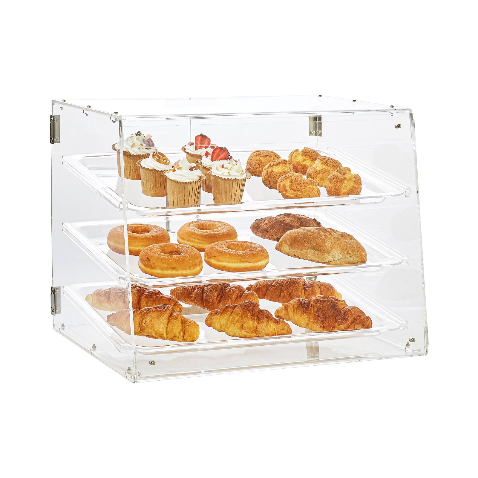 VEVOR - Pastry Display Case, 3-Tier Commercial Countertop Bakery Display Case - Transparent
