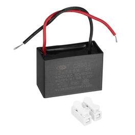 Unique Bargains - 12uF CBB61 Ceiling Fan Capacitor, AC 450V 2 Wires with Terminal Blocks for Pump Motor Generator Blower - Black
