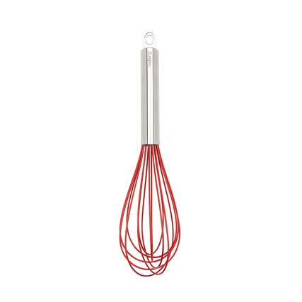 Front. Cuisipro - 12 Inch Silicone Balloon Whisk, Red - Red.