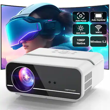 Auto Focus
Auto Keystone
600 ANSI
WiFi 6
1080P Native
Wireless 5.2
DBPOWER