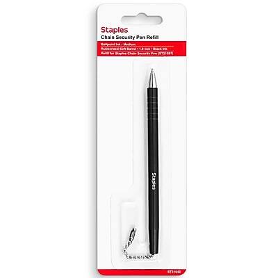 Staples Chain Security Pen Refill  
Belignini 1/4 Medium  
Aubergine  
Son RA  
Tntil Tot Blogles  
Chain  
Staples  
ST3142