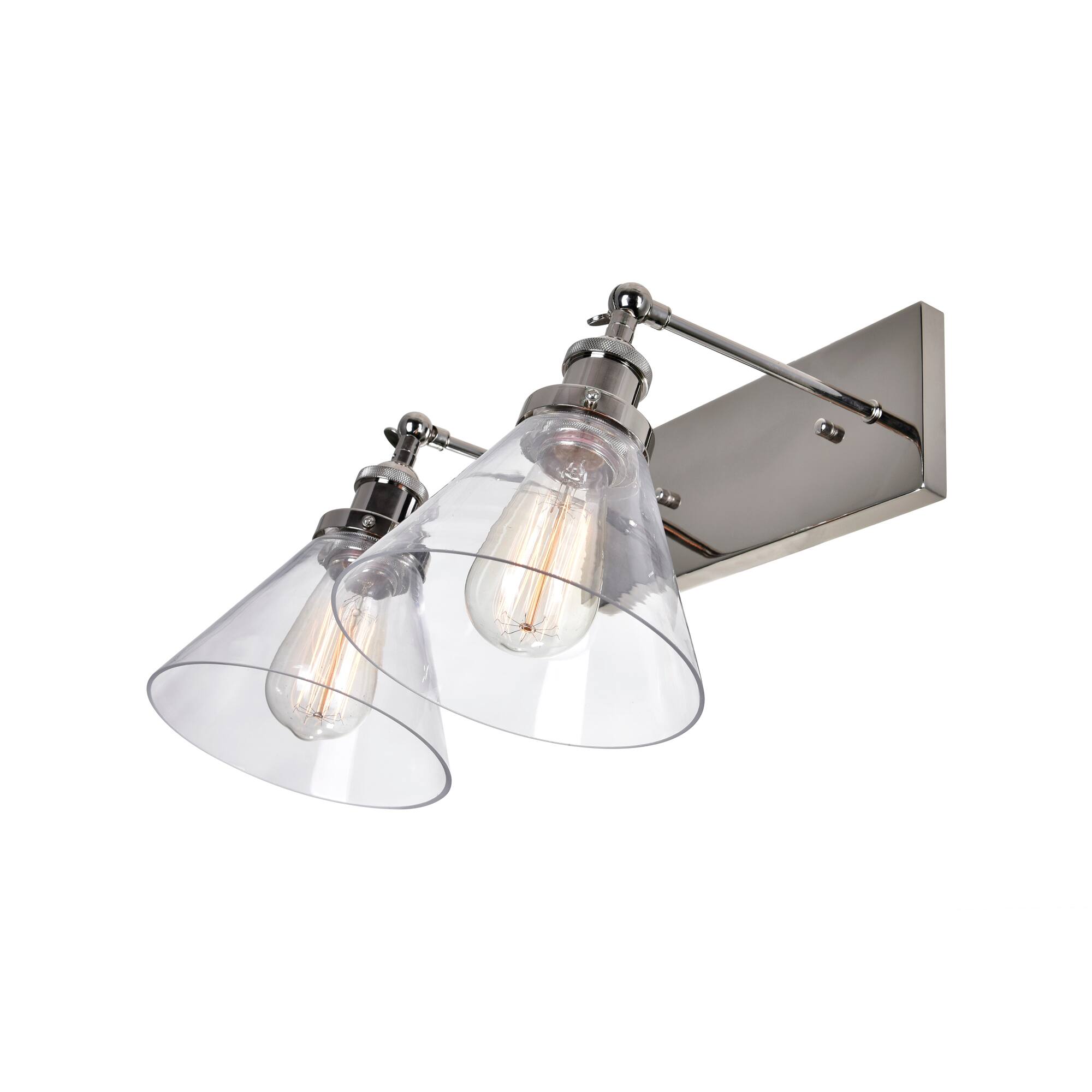 Angle. CWI Lighting - Eustis 2 Light Wall Sconce With Polished Nickel Finish - Polished Nickel.