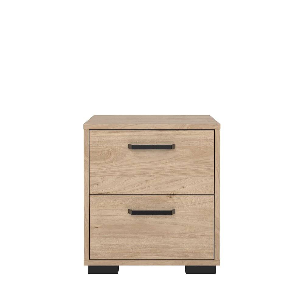 Front. Tvilum - Sofia 2 Drawer Nightstand, Jackson Hickory - Brown.
