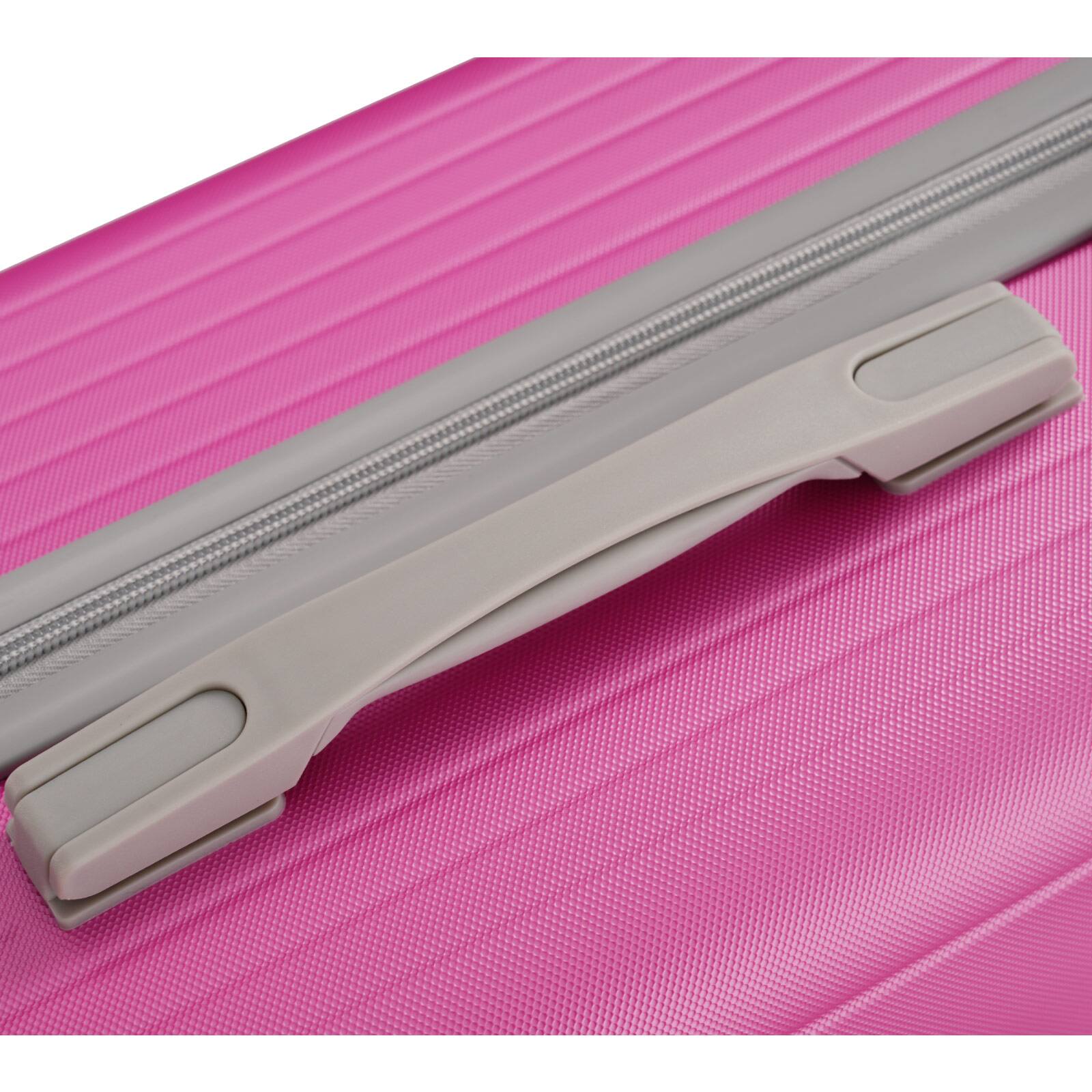 Alt View 9. PexFix - 3-Piece Lightweight Luggage Set, 20/24/28" Durable ABS Suitcases with Spinner Wheels, TSA Lock, Carry-on & Checked - Pink.