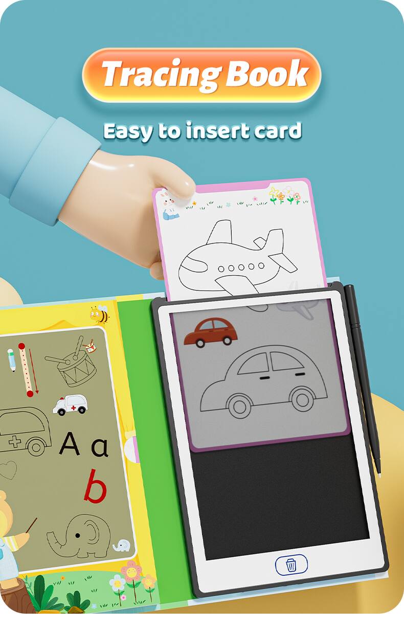 Tracing Book  
Easy to insert card  

A a b