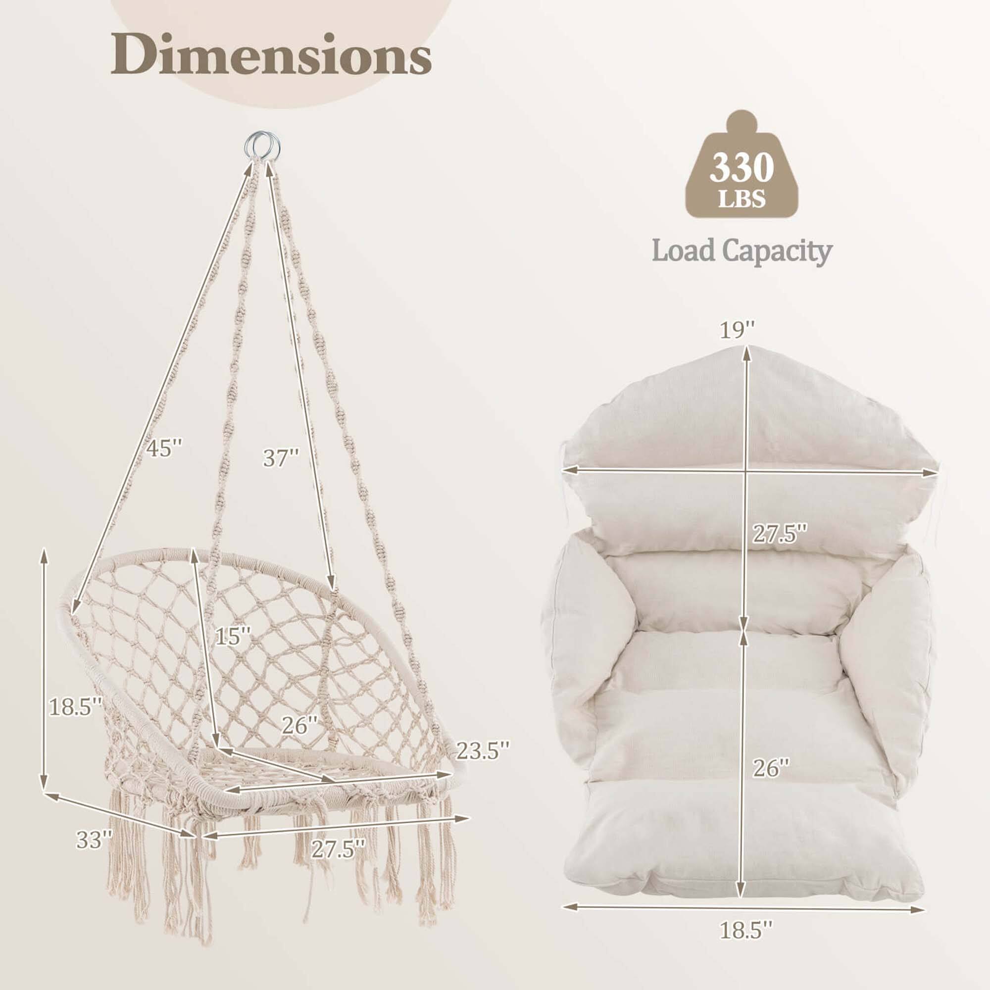 Dimensions:  
- 330 LBS Load Capacity  
- 19"  
- 45"  
- 37"  
- 15"  
- 18.5"  
- 26"  
- 23.5"  
- 26"  
- 33"  
- 27.5"  
- 18.5"