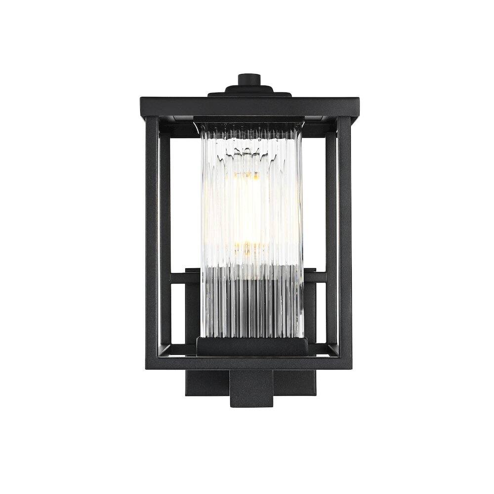 Back. Elegant Lighting - Dover 7 inch Outdoor Pendant in Black - Black.