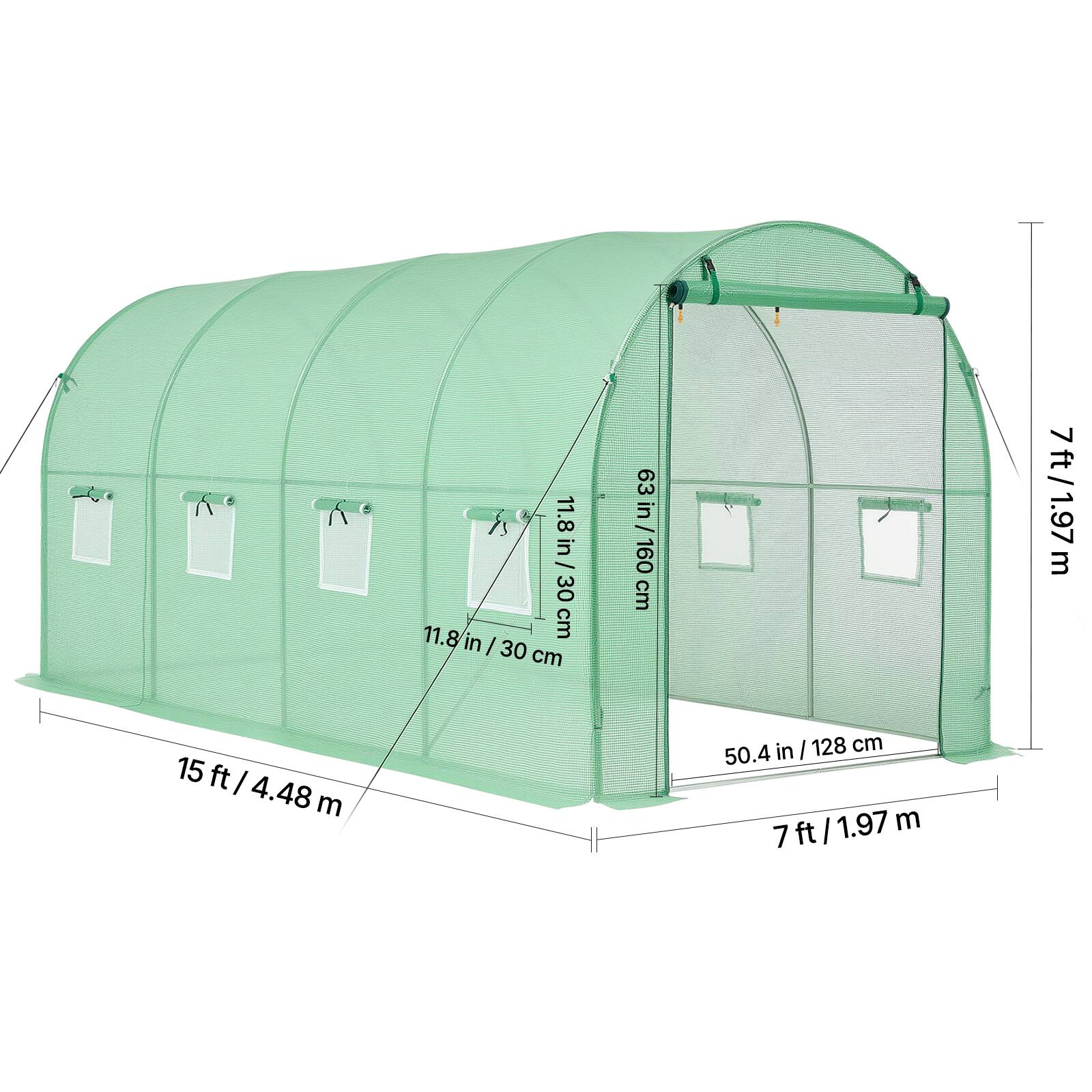 11.8 in / 30 cm  
63 in / 160 cm  
15 ft / 4.48 m  
7 ft / 1.97 m  
50.4 in / 128 cm  
7 ft / 1.97 m
