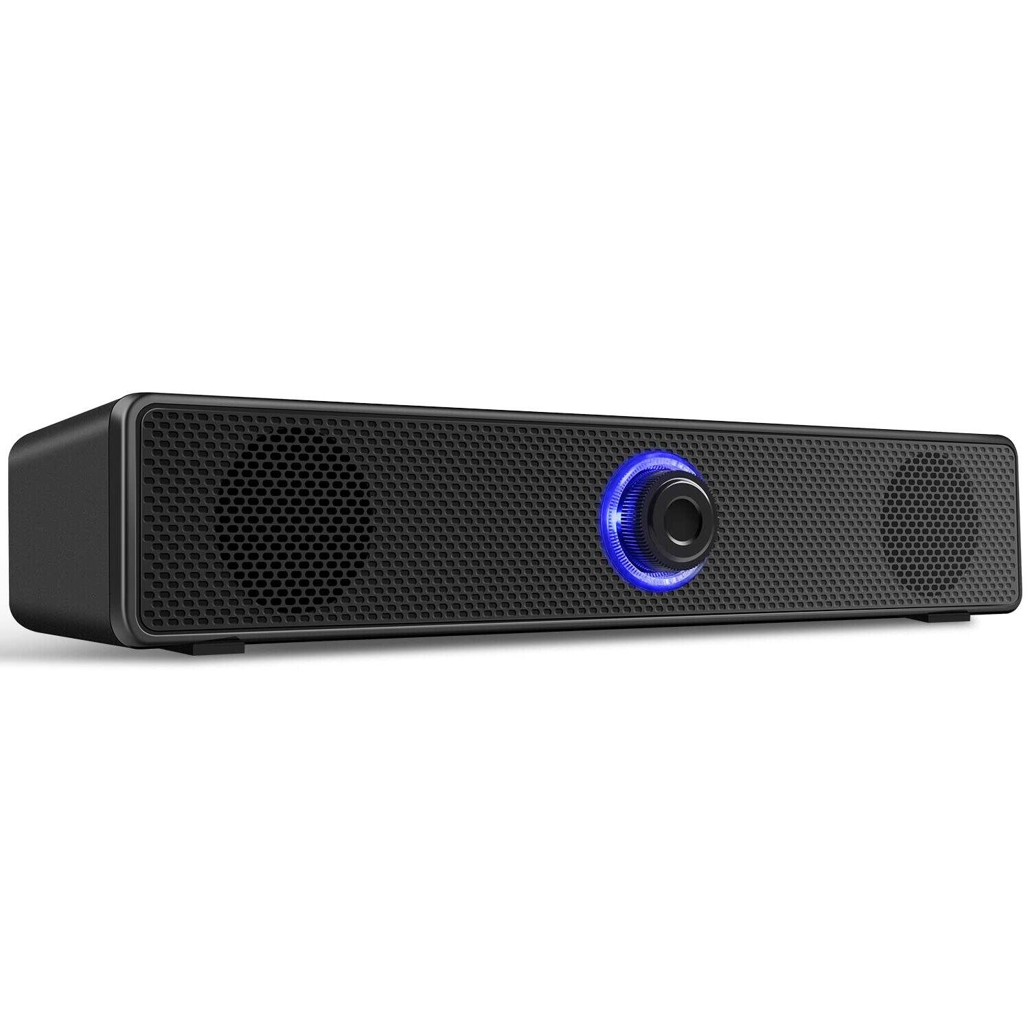 Front. Dazzed Corner - Computer Speakers, PC Speakers Wired Stereo Desktop Speakers - Black.