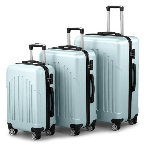Alt View 1. Winado - 20"24"28" Trolley Case 3-Piece ABS Hardside Luggage Suitcase Set with Spinner Wheels & TSA Lock for Travel Business - Mint Green.