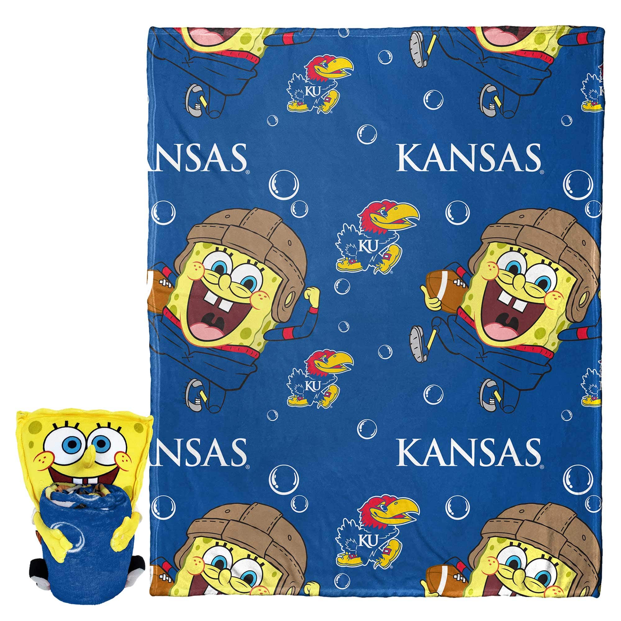 Northwest - Kansas Jayhawks Spongebob Squarepants Hugger Blanket - Multicolor