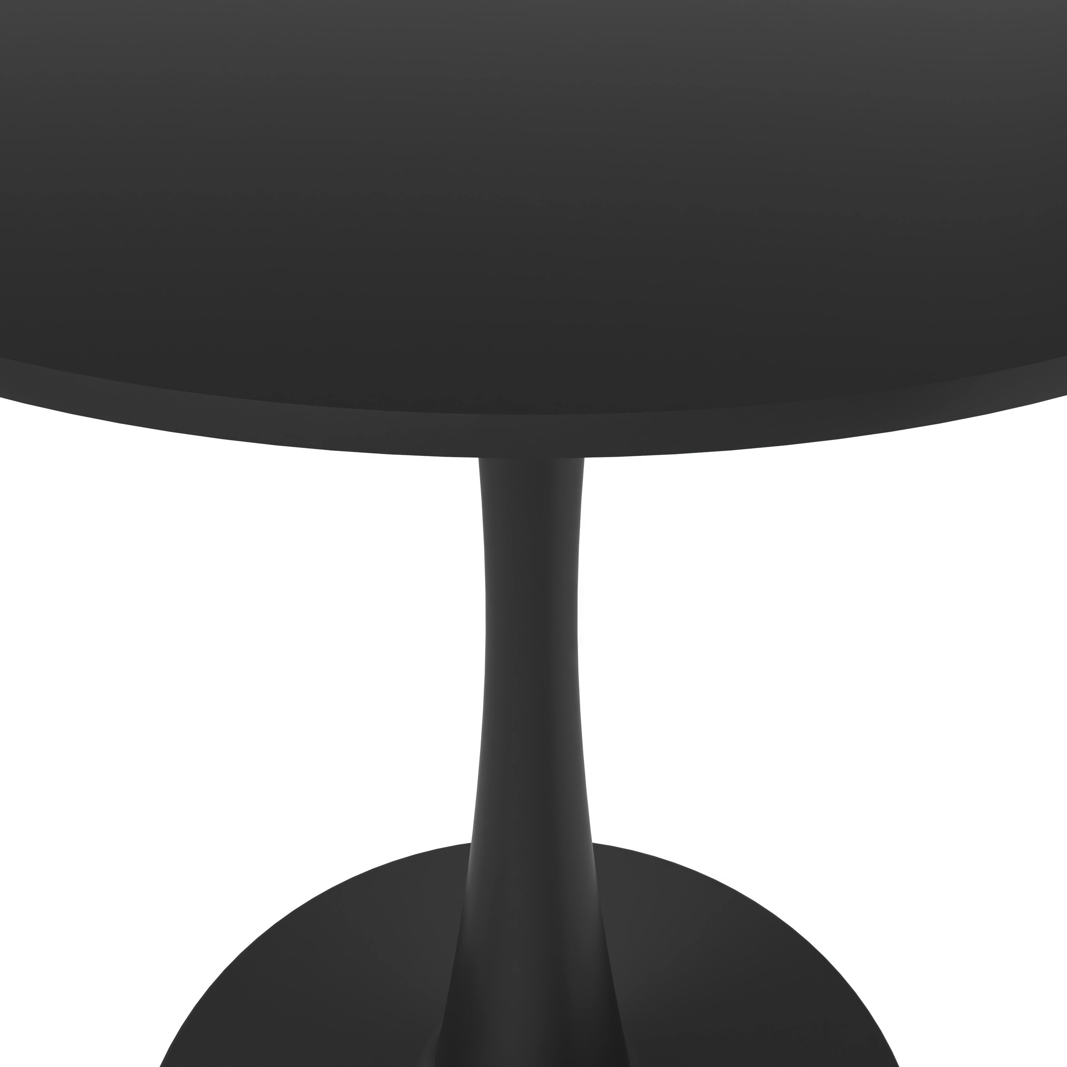 Alt View 4. LeisureMod - Bristol 27" Round MDF/Sintered Stone Dining Table - Modern Scratch-Resistant Pedestal Kitchen Table - MDF - Black.