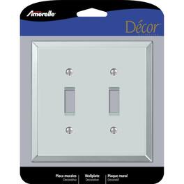 AMERELLE - Mirror 2 gang Acrylic Toggle Wall Plate 1 pk - Clear