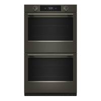 KitchenAid - 30" Smart Built-In Electric Double Wall Oven with Assisted Cook Cycles - Black Ore - Front_Zoom