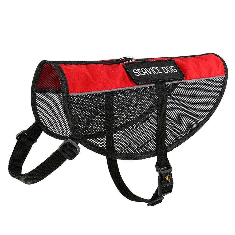 Paradigms Interiors - Service Dog Vest With 2 Removable Patches Light Weight And Breathable Mesh Animal Harness For Summer Hot Days - S( 18.7-22.8" Girth)-Red-ESA-Mesh