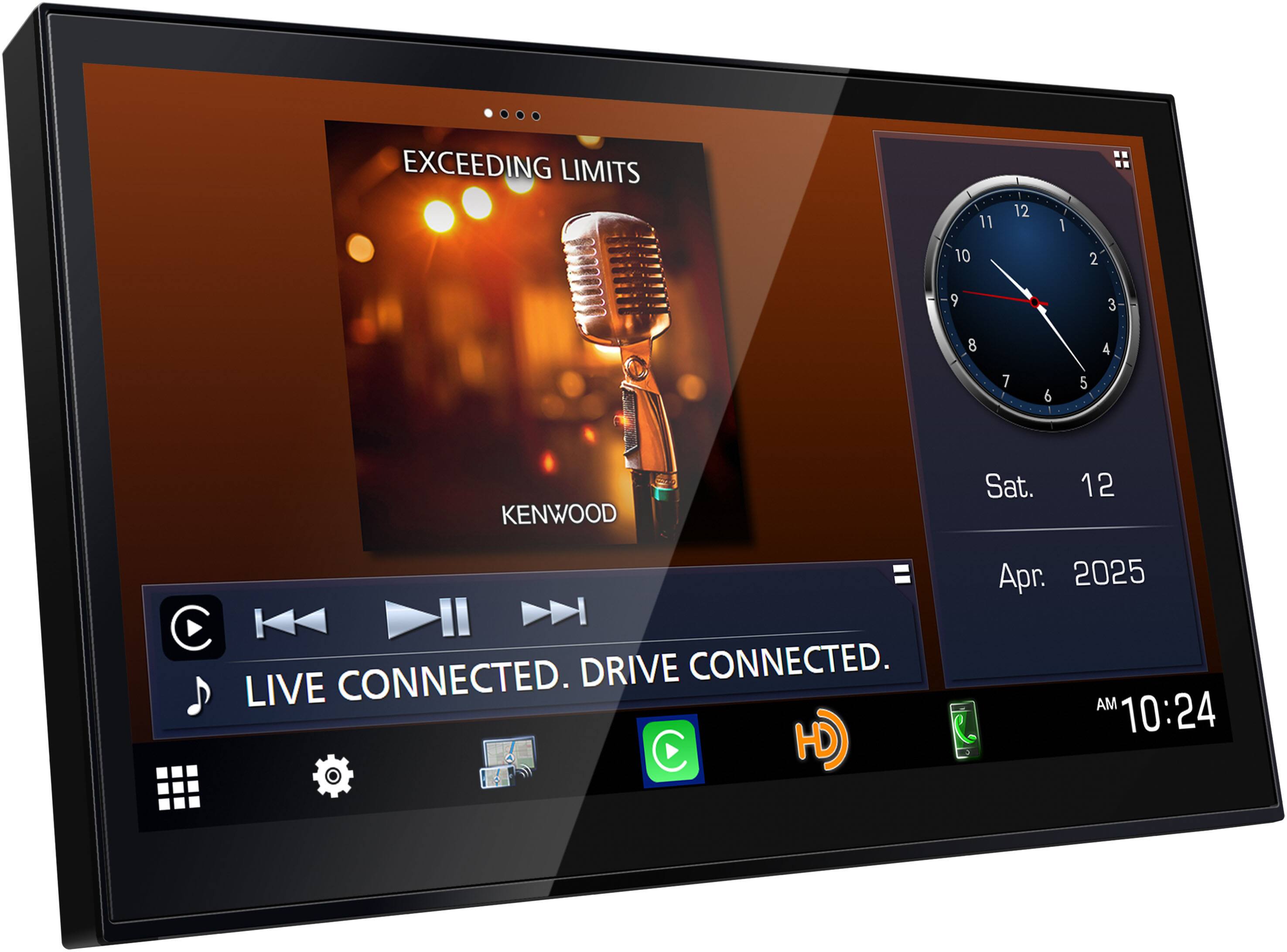 EXCEEDING LIMITS, 11 12 1 10 2 9 3 8 4 7 6 5, KENWOOD, Sat. 12, CONNECTED. DRIVE CONNECTED. LIVE, CC, Apr. 2025, AM 10:24