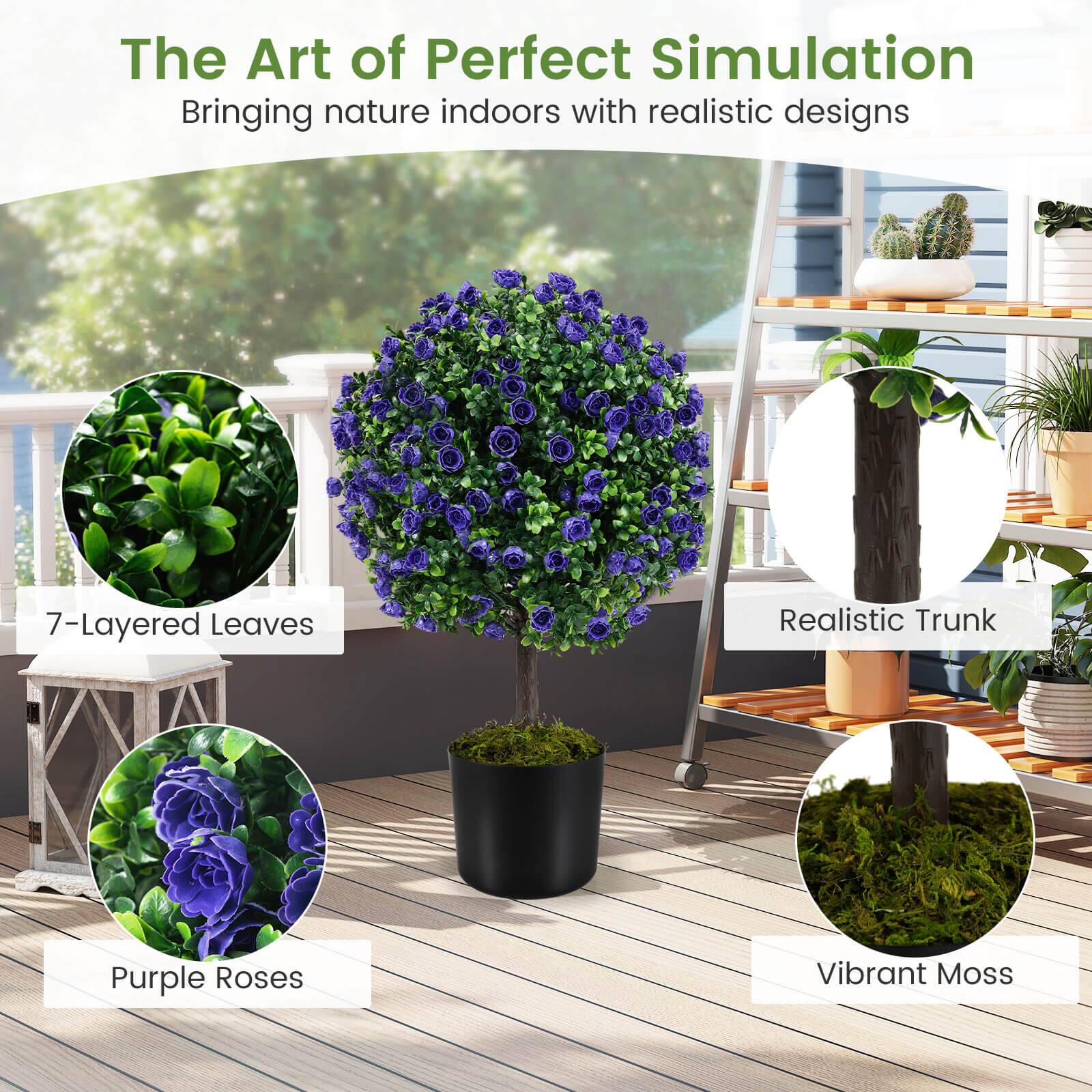 The Art of Perfect Simulation  
Bringing nature indoors with realistic designs  

- 7-Layered Leaves  
- Realistic Trunk  
- Purple Roses  
- Vibrant Moss