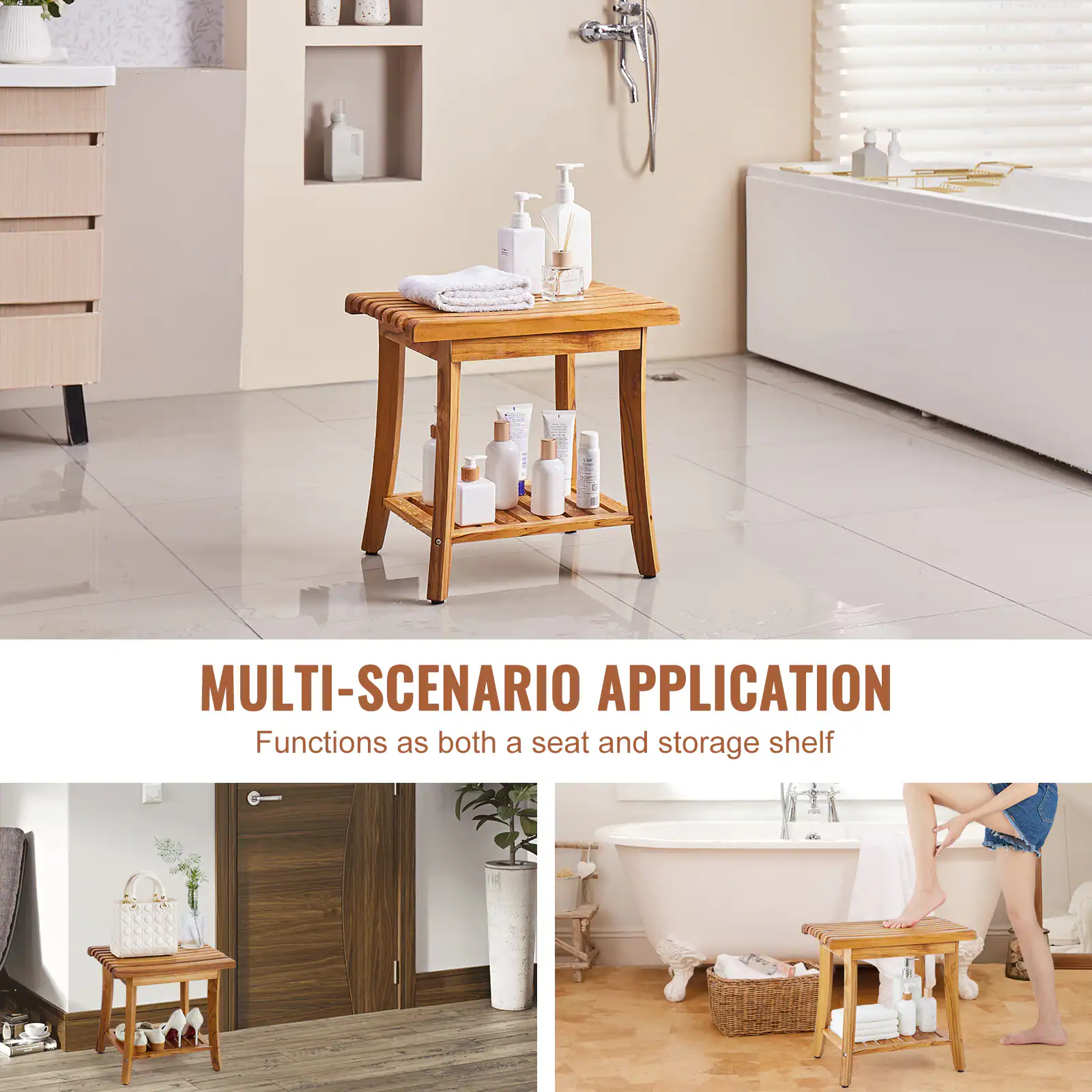 MULTI-SCENARIO APPLICATION  
Functions as both a seat and storage shelf