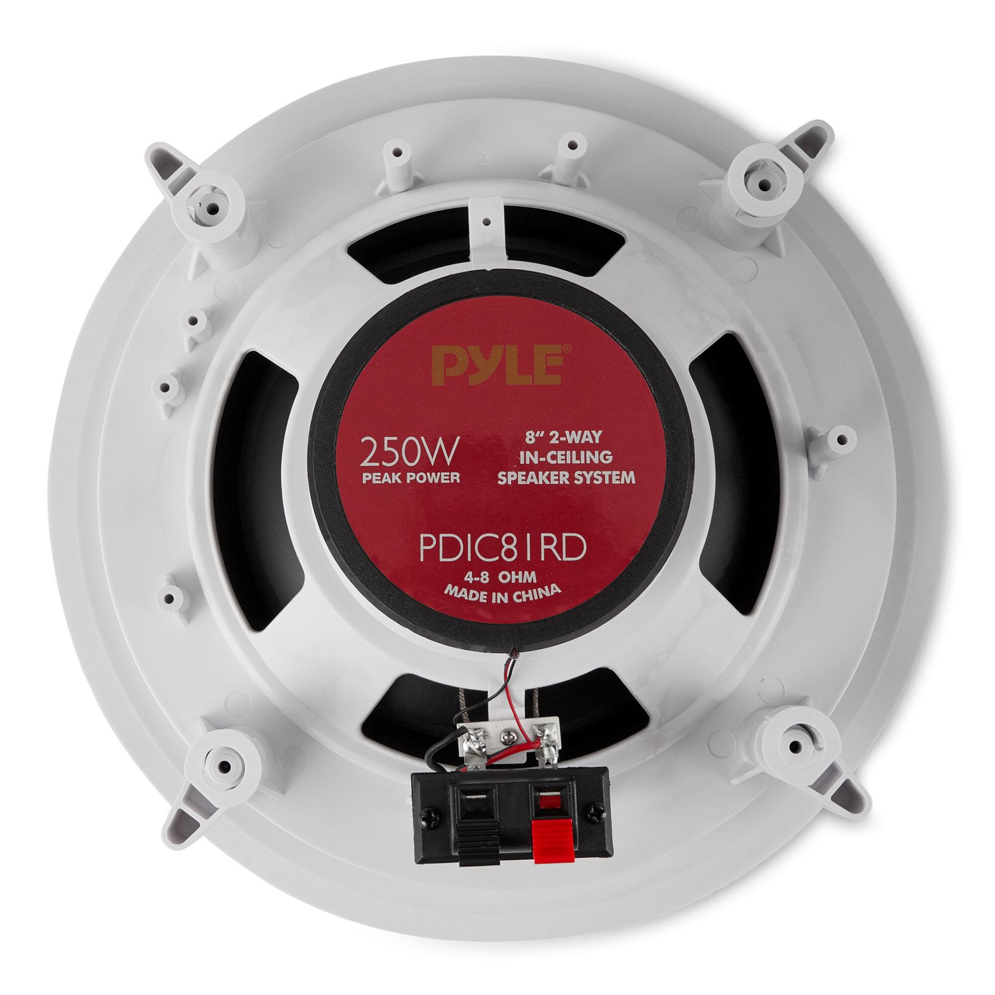 PYLE 8" 2-WAY 250W IN-CEILING PEAK POWER SPEAKER SYSTEM PDIC81RD 4-8 OHM MADE IN CHINA