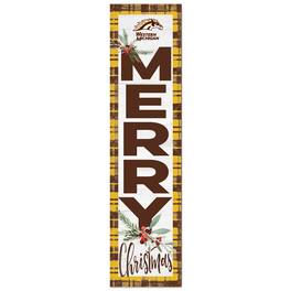 Jardine - Western Michigan Broncos 12'' x 48'' Outdoor Merry Christmas Leaner - White