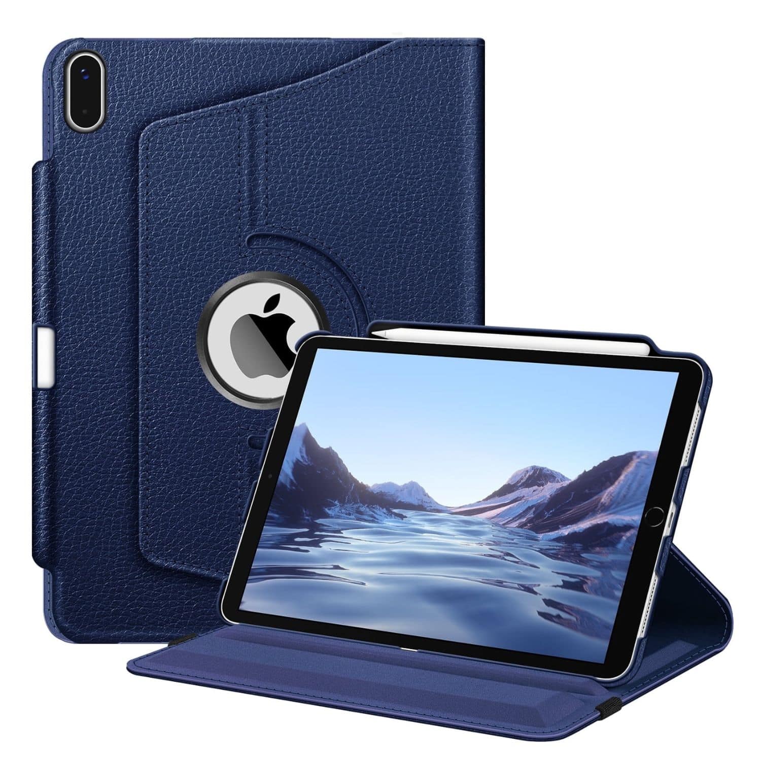 Front. Stock Preferred - Case For iPad (A16) 11th Gen 11 Inch (2025) 360° Rotating Stand Shockproof Navy - Navy.