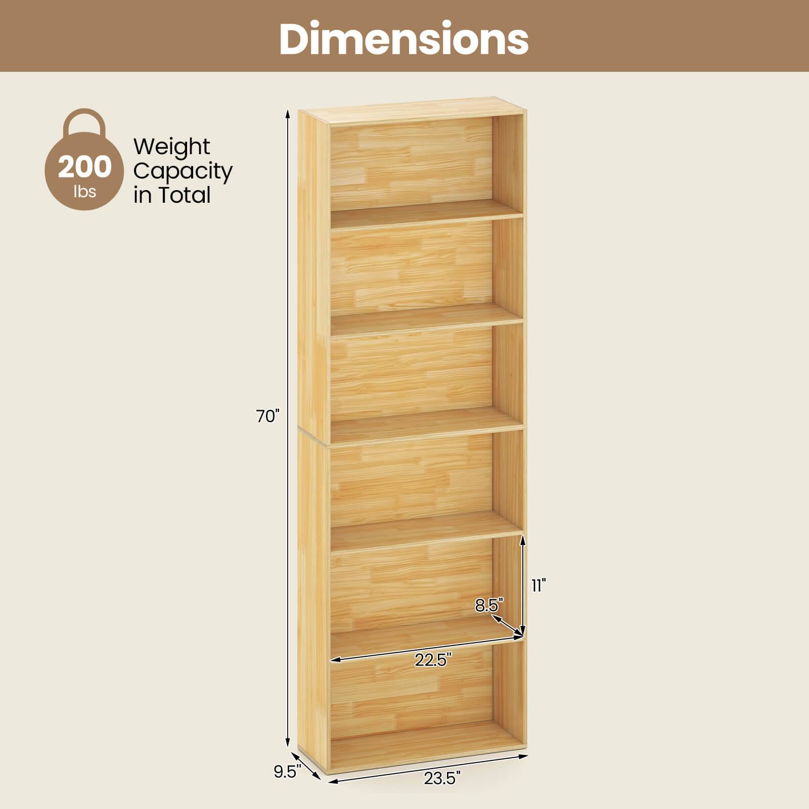 Dimensions  
Weight Capacity: 200 lbs in Total  
70" x 23.5" x 9.5"  
8.5" x 11" x 22.5"