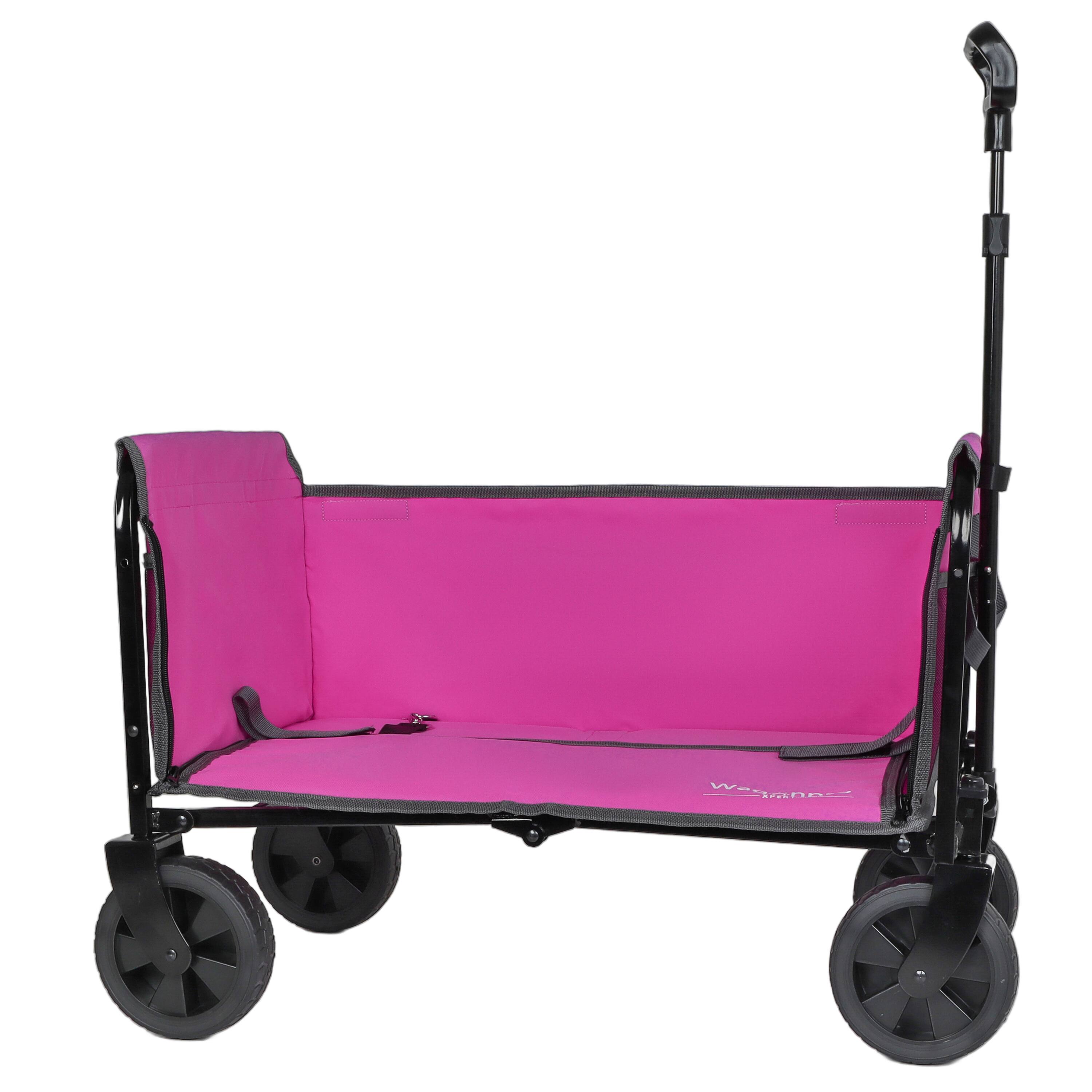Left. TinyHomie - Heavy Duty Foldable Utility Trolley Bench Seat Dog Leash Pink.