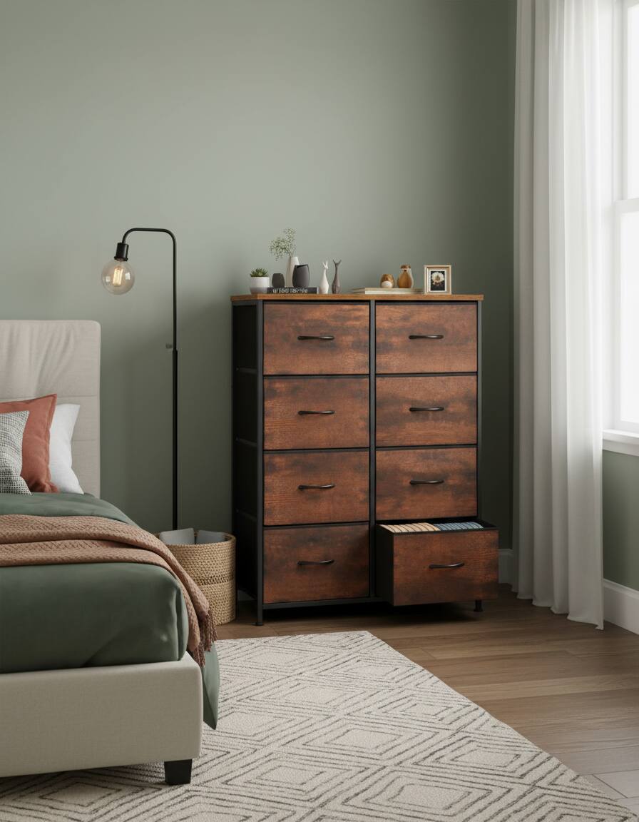 Angle. AOITUN - Dresser Bedroom with 8 Storage Drawers - Large Capacity for Daily Use - Perfect for Dorms and Bedrooms - Steel.