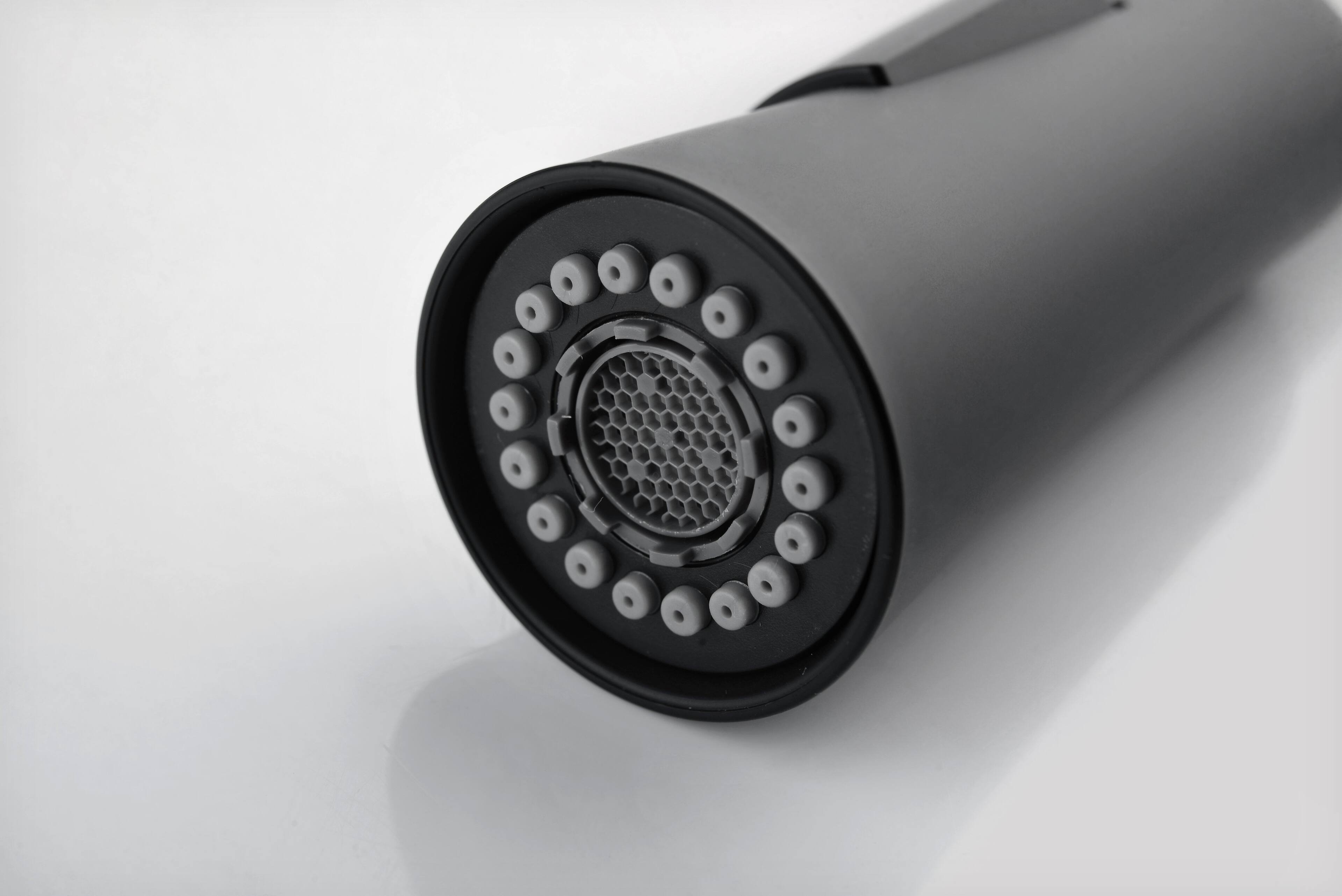 Left. Siljoy - Kitchen Faucet with Soap Dispenser Single Handle & Hole Pull Down Sprayer Utility Sink Faucet Stainless Steel 1.8 GPM - Matte Black.