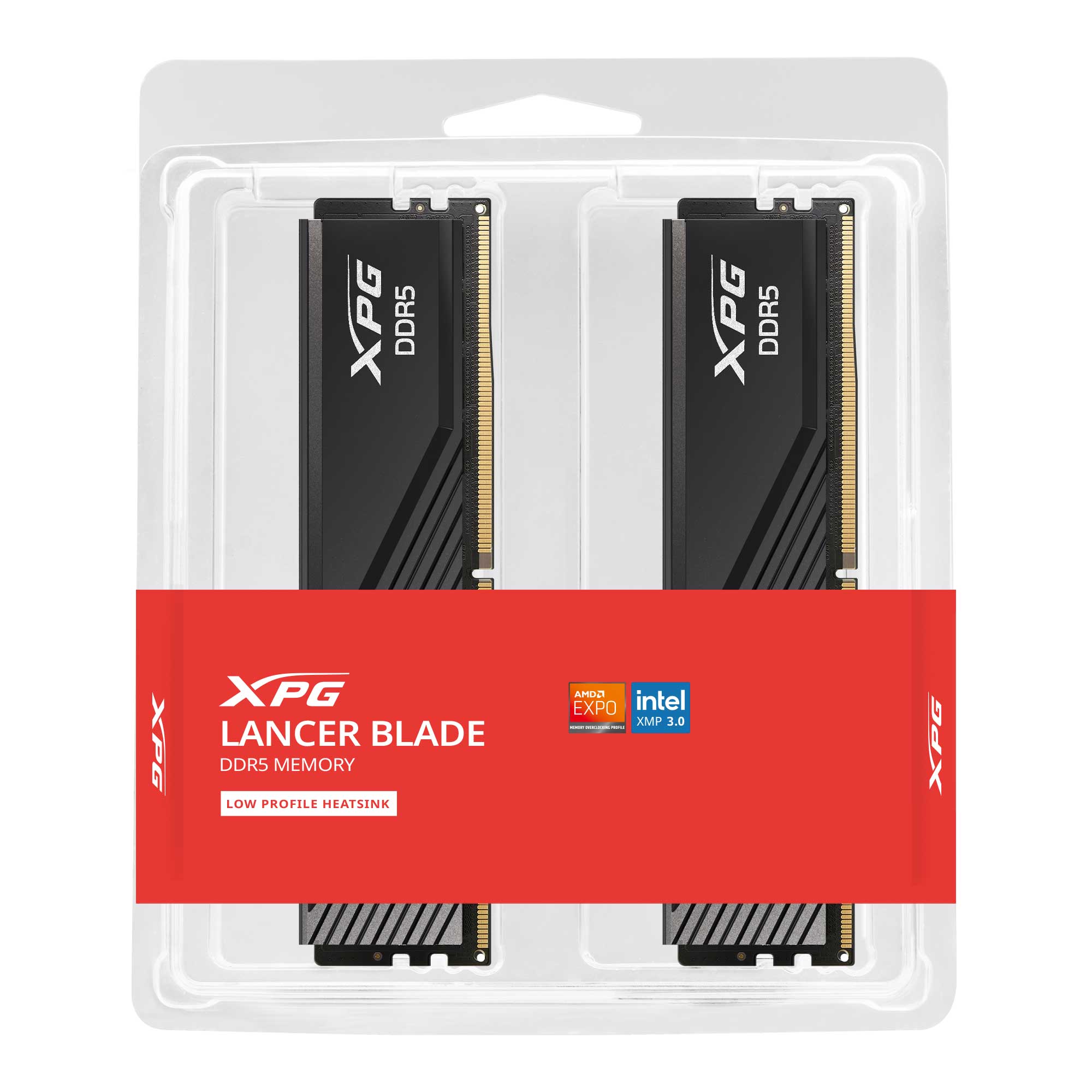 XPG DDR5  
XPG LANCER BLADE DDR5 MEMORY  
LOW PROFILE HEATSINK  
AMD EXPO  
intel XMP 3.0