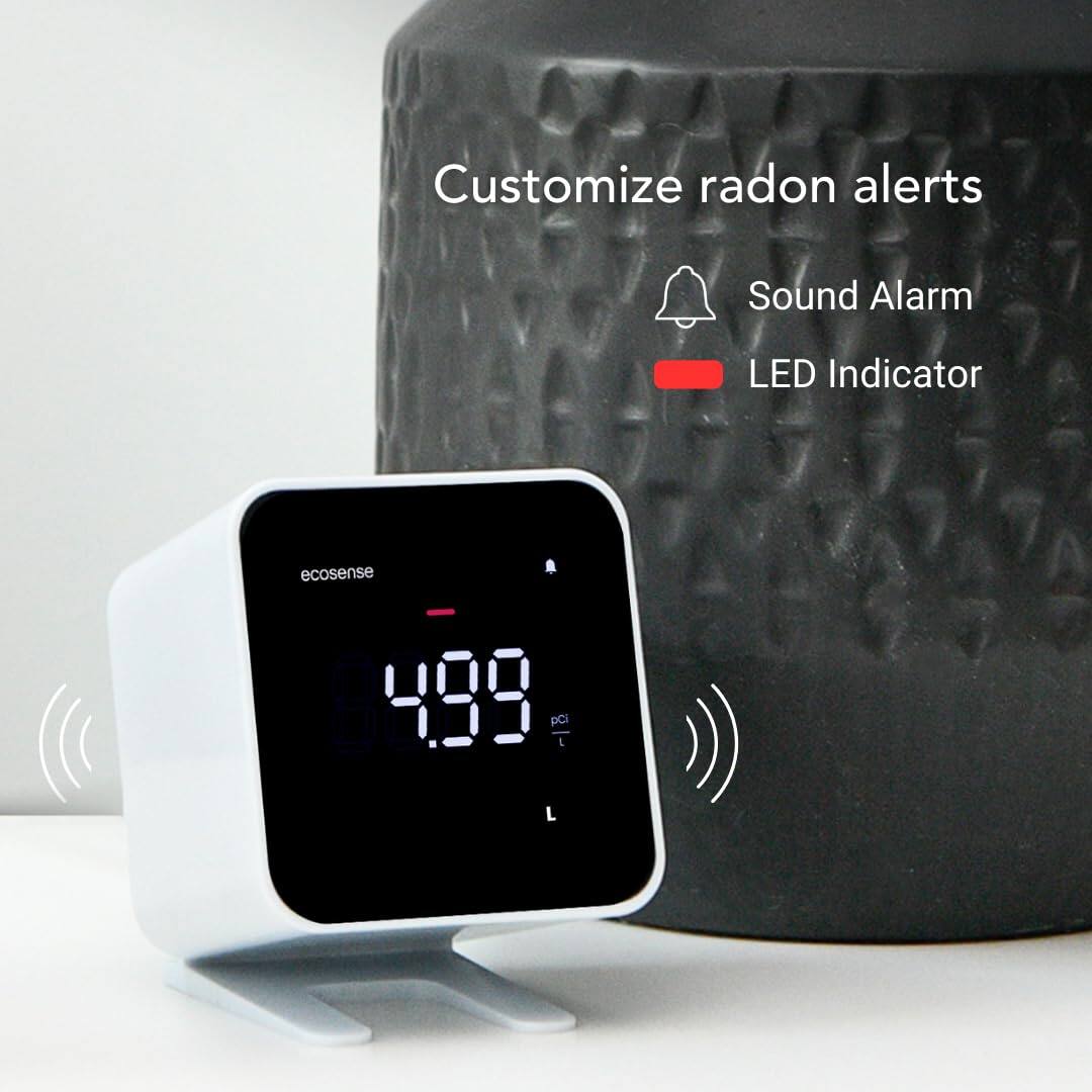 Customize radon alerts
Sound Alarm
LED Indicator
ecosense
4.99 pCI L