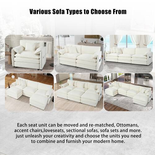 Various Sofa Types to Choose From

Each seat unit can be moved and re-matched, Ottomans, accent chairs, loveseats, sectional sofas, sofa sets and more. Just unleash your creativity and choose the units you need to combine and furnish your modern home.
