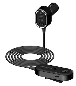 POWERVOLT 100 Scosche 6-Port Car Charger w/ Extension - Black