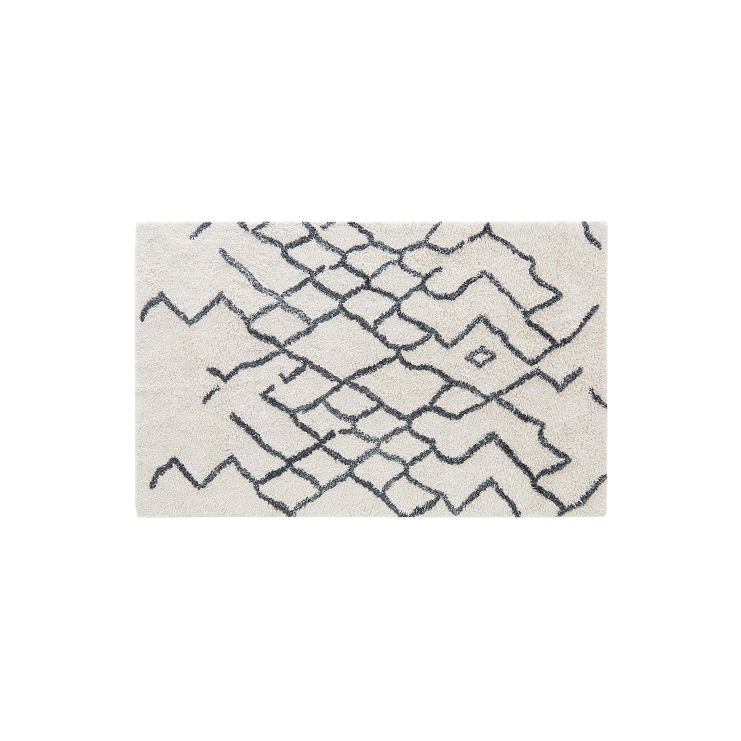 Front. Burrow - Ridge Rug  5' x 8' - Cream & Gray.