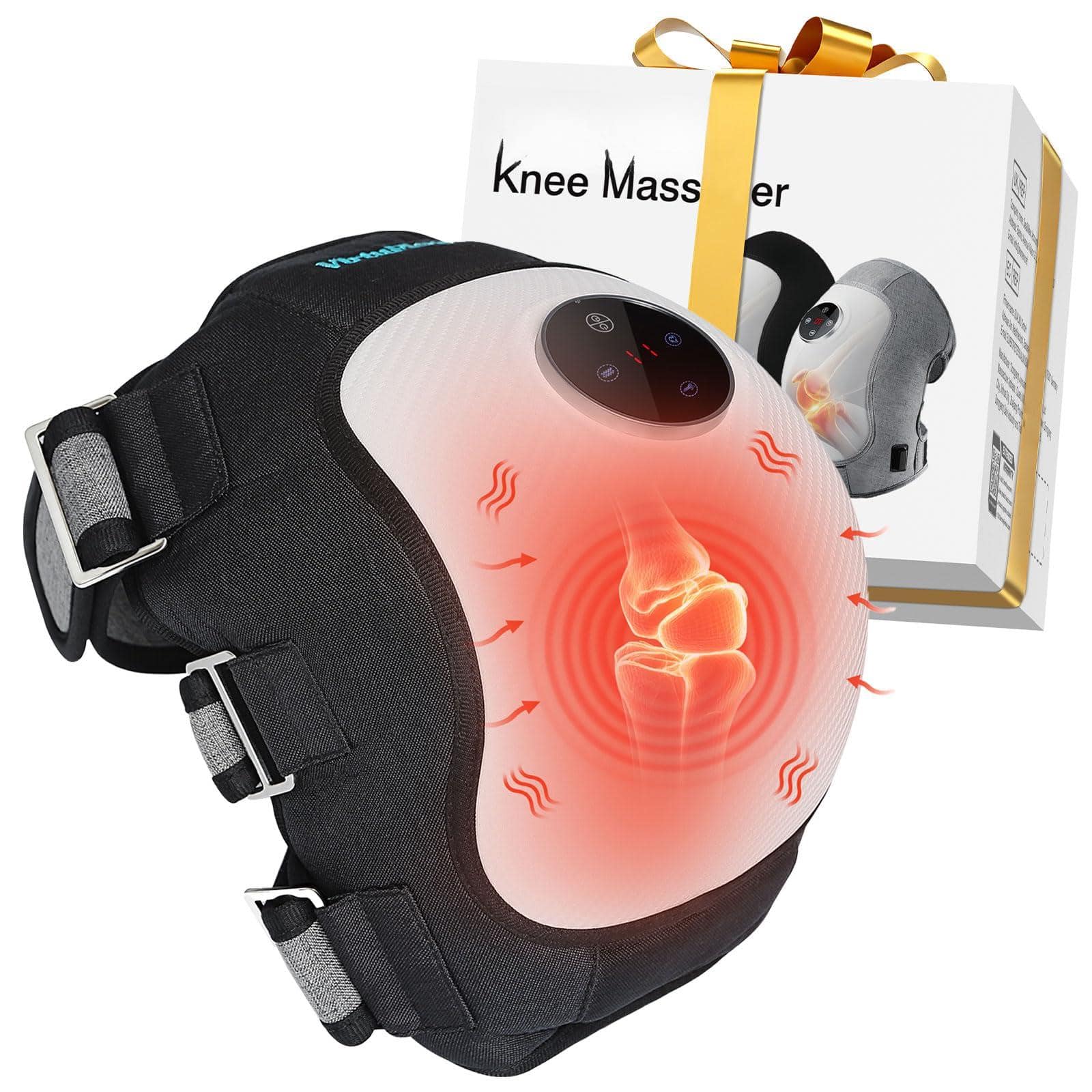 Live At Space - Cordless Heated Knee Massager, 3 Vibration & Heat Modes, 5000mAh, Timer, Gray - 642146679827