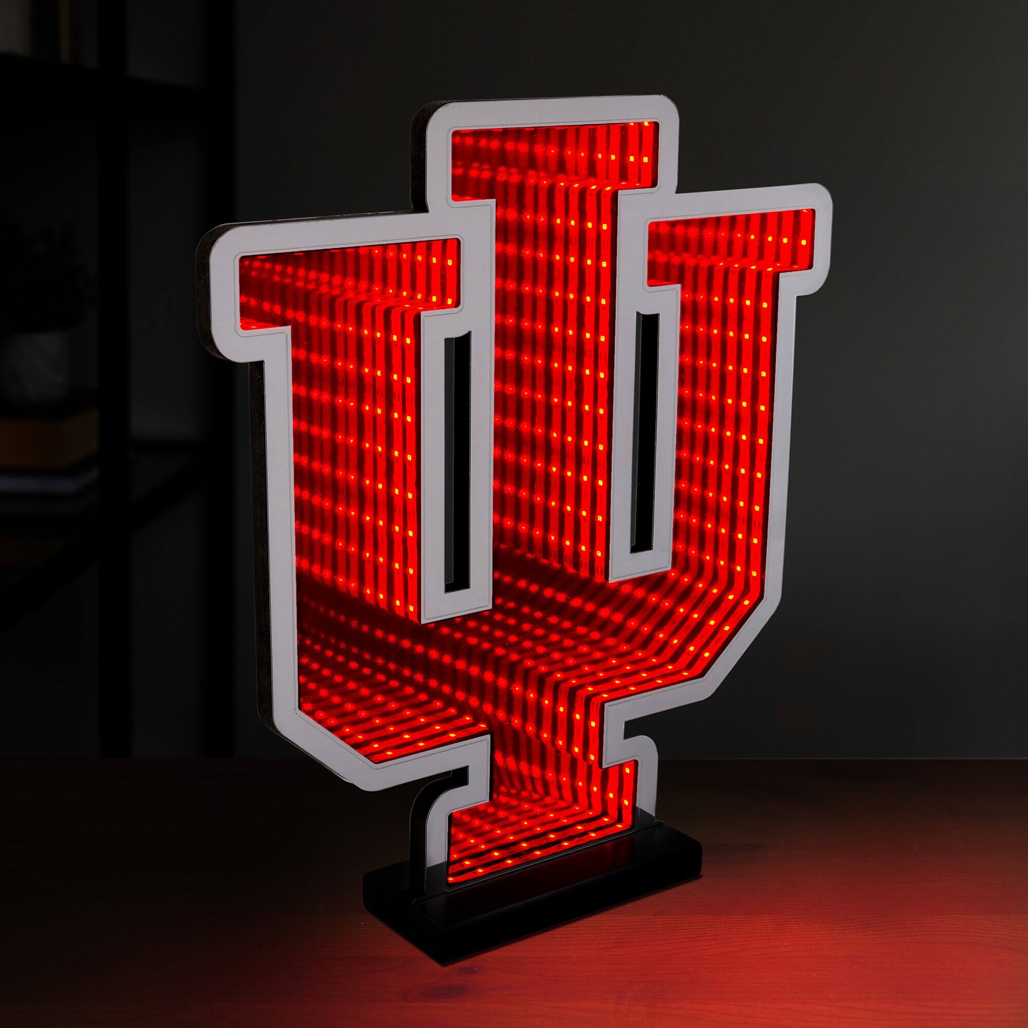 Alt View 2. Sporticulture - Indiana Hoosiers LED Infinity Logo Light - Red.
