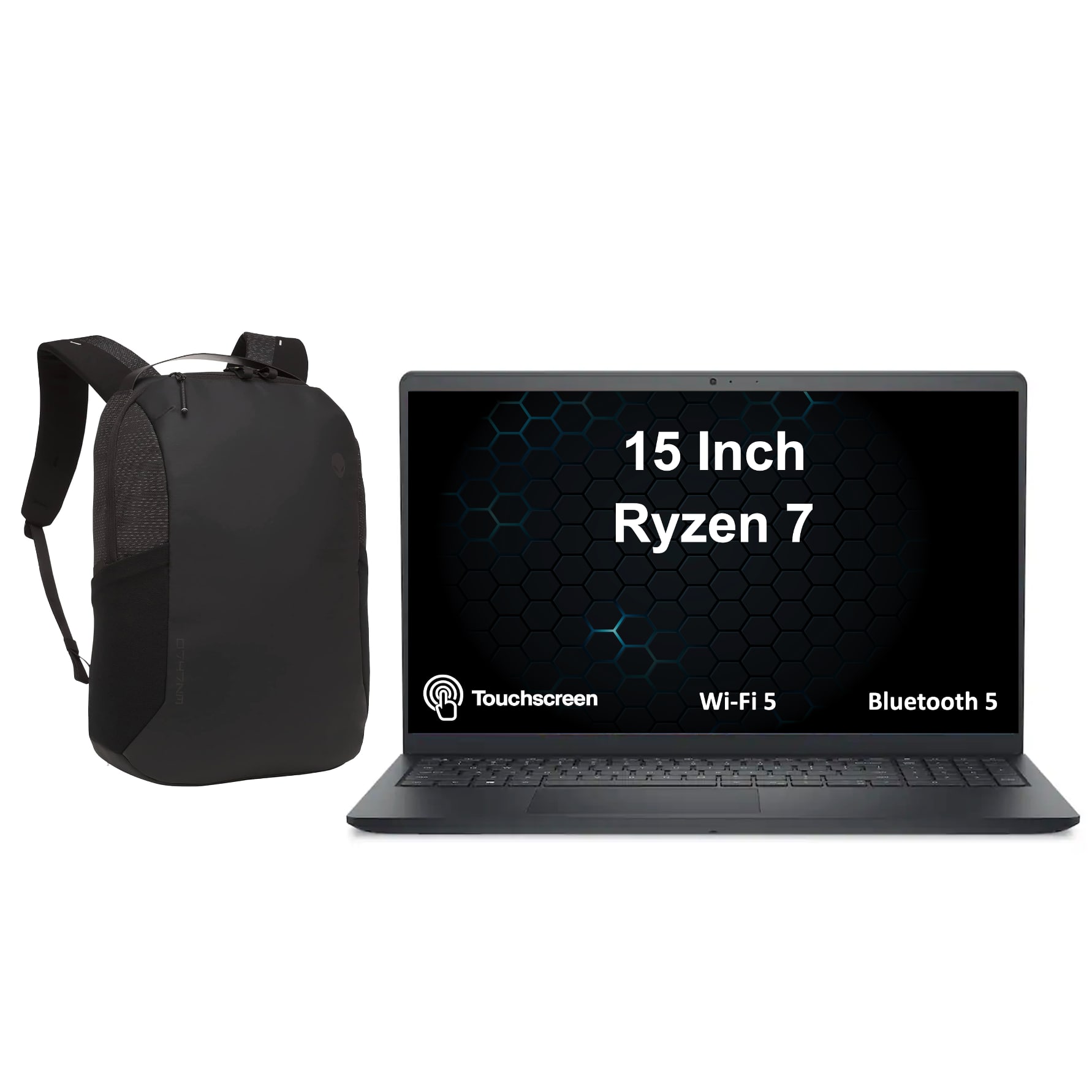 Dell - 15 LDC15255 Laptop 15.6 FHD Display (Ryzen 7 7730U, 32GB, 1TB SSD, AMD Radeon, Win 11 Pro) w/17in Backpack - Carbon Black