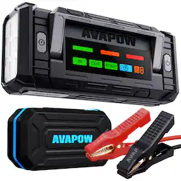AVAPOW - 10000A Jump Starter Portable Car Battery Pack with 4 Inch HD Display PD65W Fast Charging 12V