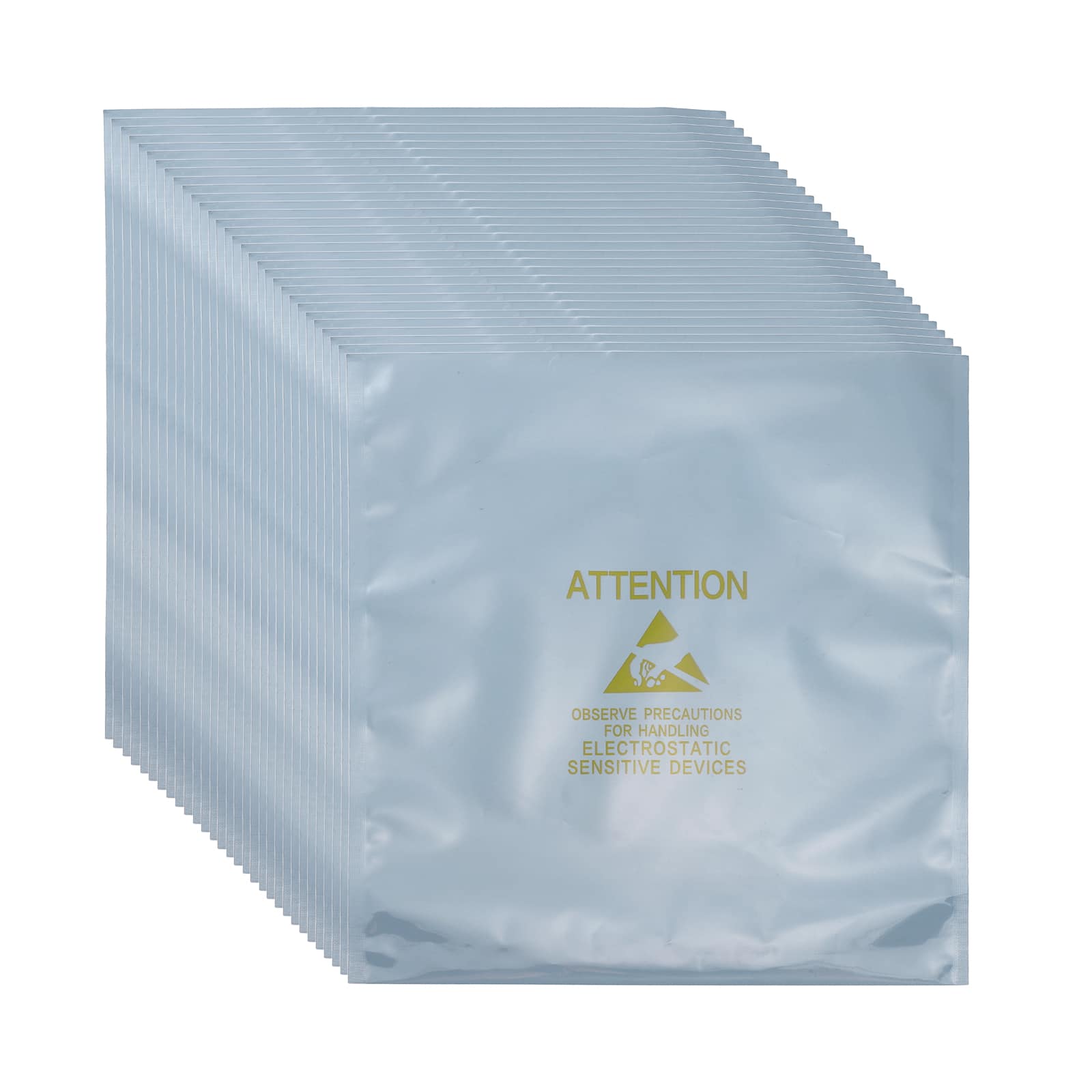 Unique Bargains - Anti Static Bag 8.7"x9.4", Open Top ESD Shielding, with Labels, for HDD/SSD/Electronics, 100pcs - Silver Gray
