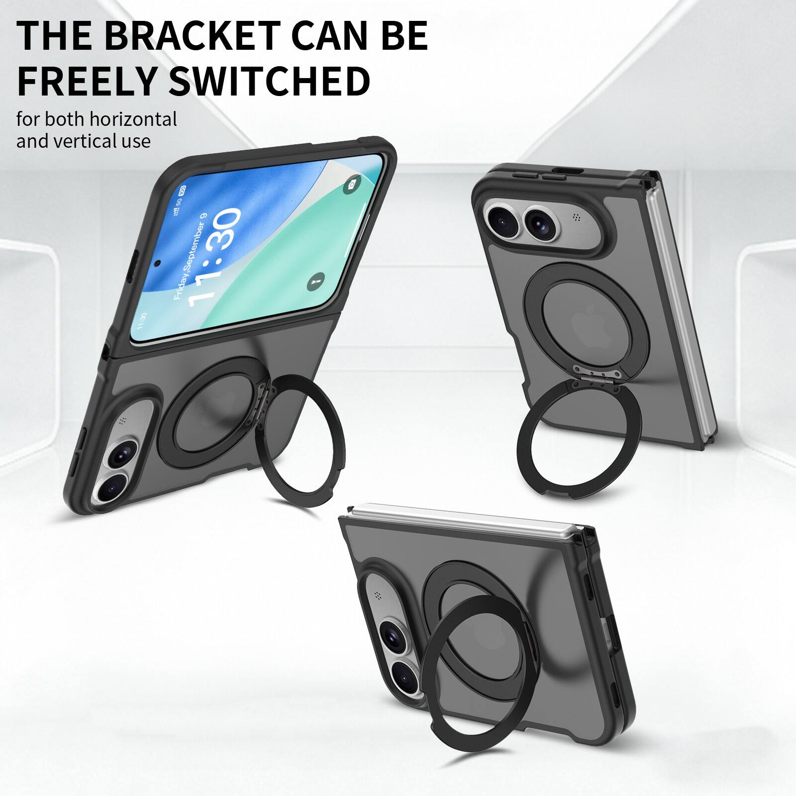 THE BRACKET CAN BE FREELY SWITCHED for both horizontal and vertical use