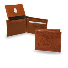 Rico Industries - University of Minnesota Golden Gophers Brown Leather Embossed Bi-fold Wallet - Multi