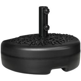 Outsunny - Sand or Water Filled Half Patio Umbrella Stand Holder,Half Round Umbrella Base, Fit 1.5"or 2" Pole, 40lb Capacity Water - Black